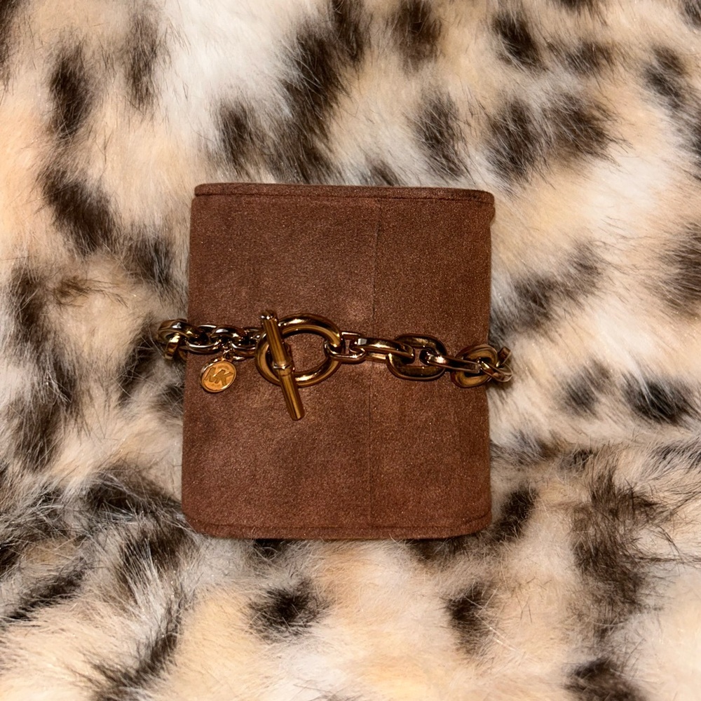 MICHAEL KORS MKJ4343791 Rose Gold Tone Chain Bracelet Padlock with Box - Picture 10 of 16